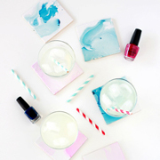 DIY | Watercolored Marbled Coasters