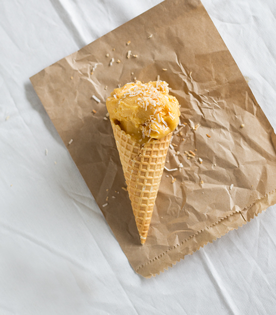 RECIPE | Salted Mango & Coconut Ice Cream by Erika Rax 