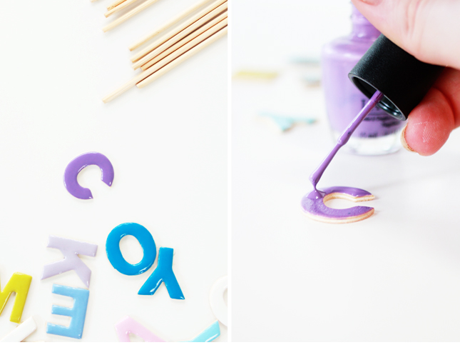 Make your own Candy Coloured Letter Cake Toppers | www.highwallsblog.com