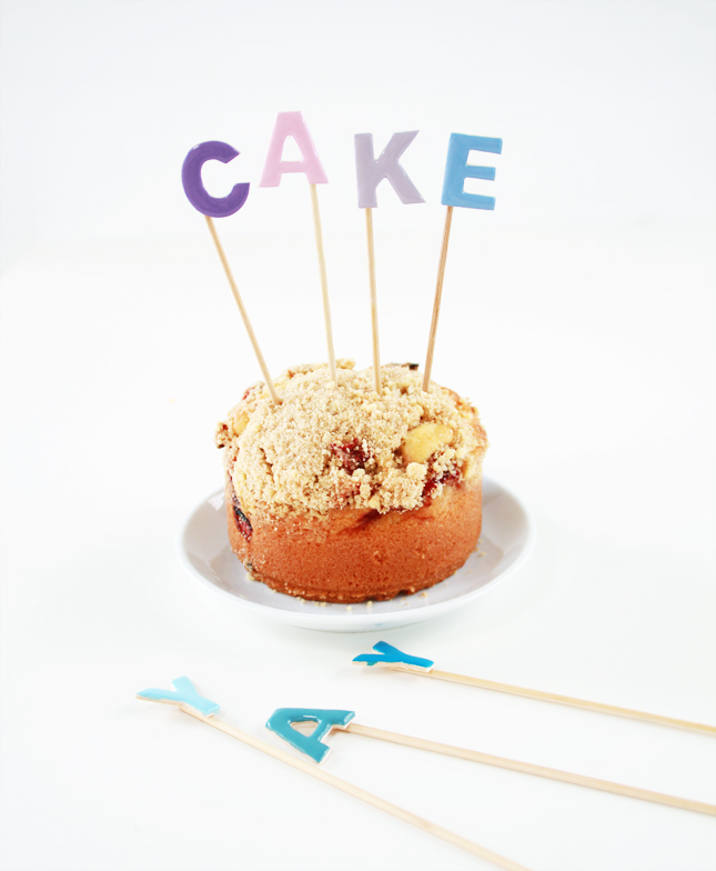 Make your own Candy Coloured Letter Cake Toppers | www.highwallsblog.com