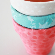 Fabric Covered Flower Pots for Frankie Magazine