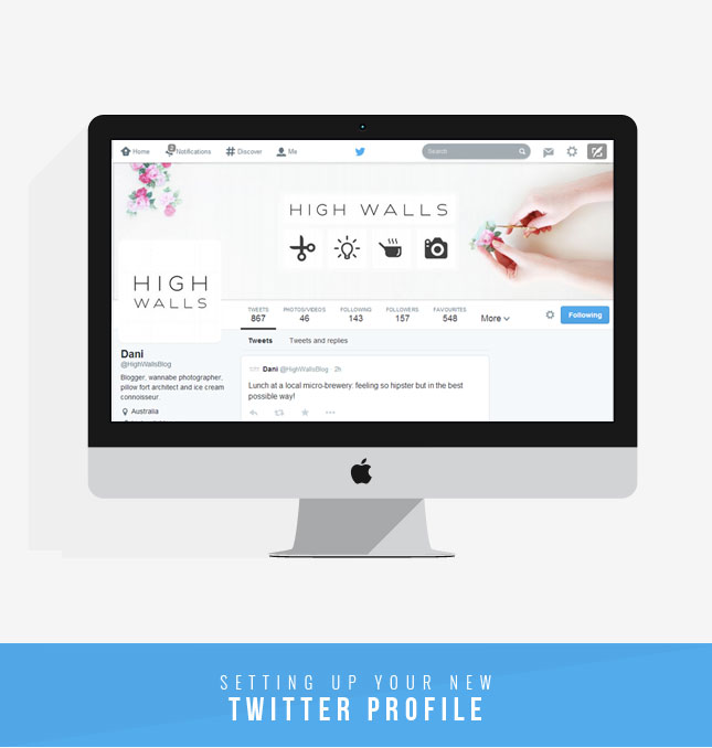 Simple Steps to Setting up your New Twitter Profile | www.highwallsblog.com