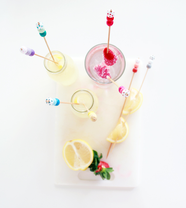 Paint your own Decorative Bead Drink Stirrers | www.highwallsblog.com