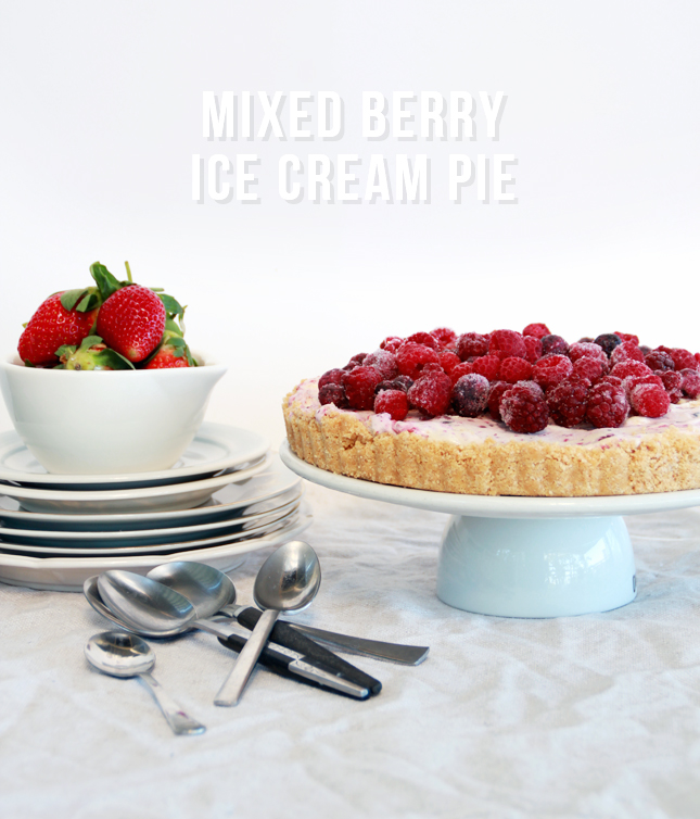 Mixed Berry Ice Cream Pie | www.highwallsblog.com