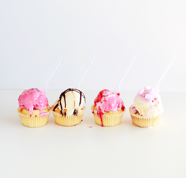 Cupcakes iced with ICE CREAM  - Brilliant! | www.highwallsblog.com