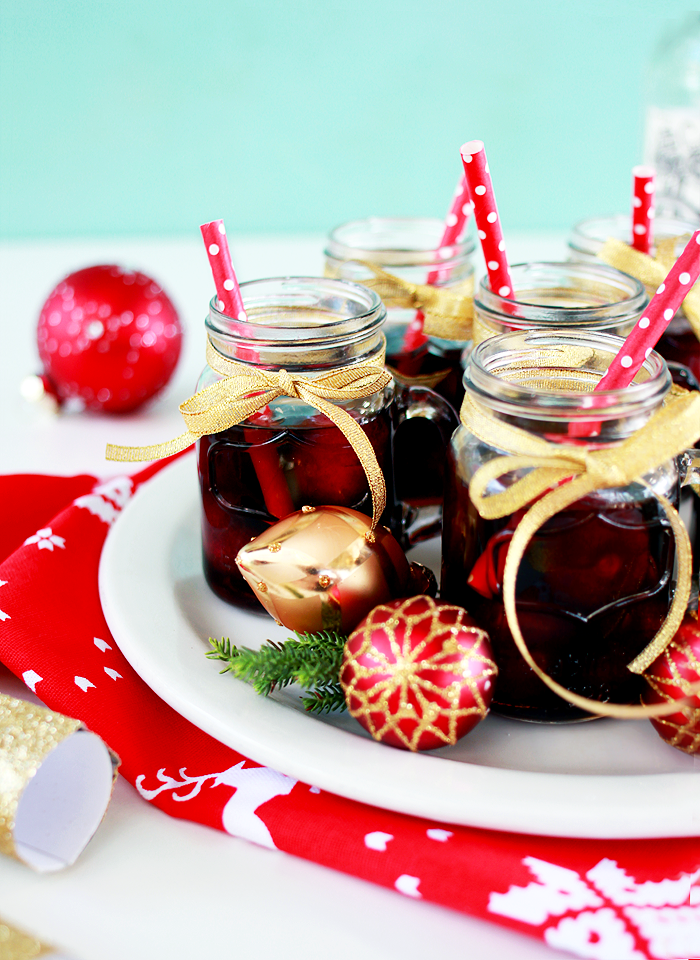 Rum Soaked Cherry Shooters! This spicy and sweet shooter is the perfect boozy dessert or nightcap for the festive season!