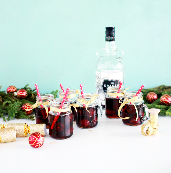 Rum Soaked Cherry Shooters! This spicy and sweet shooter is the perfect boozy dessert or nightcap for the festive season!