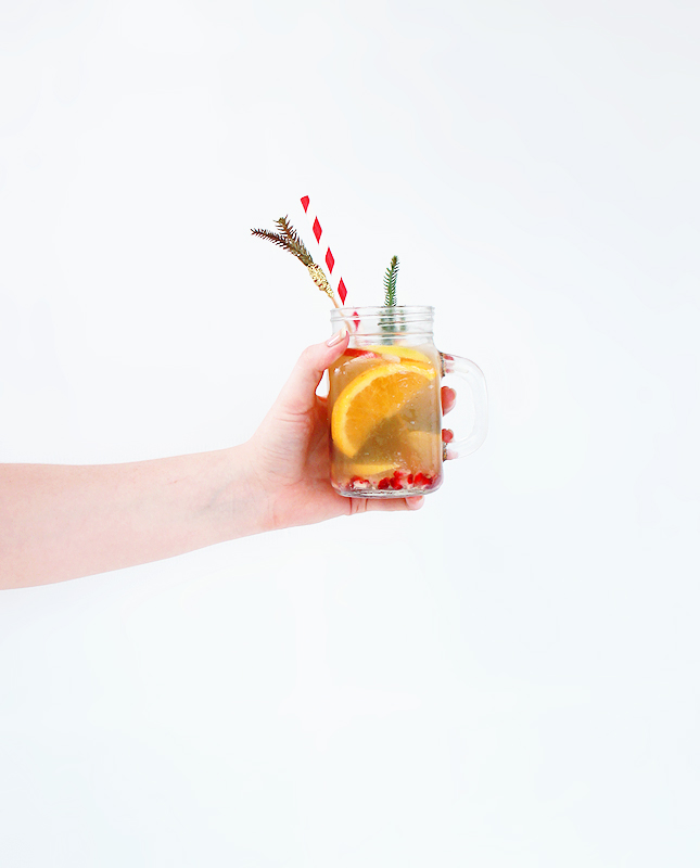 Get boozy on Christmas Day with some  Apple Cider White Sangria - it's just fancy punch!