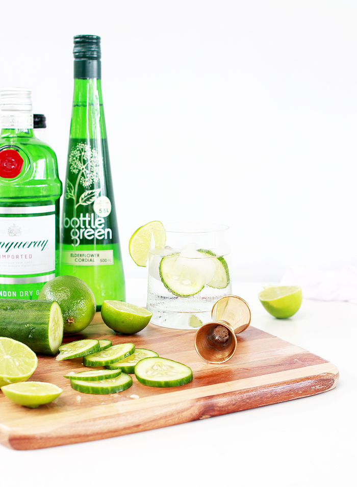 TGIW! Celebrate with a mid-week cocktail - a simple twist on an old favourite, Cucumber and Elderflower Gin & Tonic!